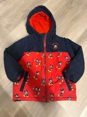Disney Red & Navy Mickey Mouse Kids Hooded Jacket